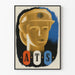 Vintage portrætplakat med kasket ATS til vægdekoration