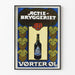 Vintage plakat Actie Bryggeriet Vørter Øl dekorativ