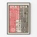Traditionel japansk plakat med kalender og røde og sorte blæk