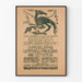Vintage Art Deco plakat med stiliseret fugl og typografisk tekst