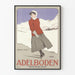 Vintage plakat Adlerboden Schweiz - Isdanserske i bjergene
