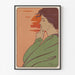 Art nouveau-plakat – L’Heure du silence – Henri Meunier, vist i en tynd ramme på en lys væg.