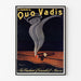 Vintage-reklameplakat Cigares Quo Vadis, vist i en tynd ramme på en lys væg.