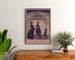 Vintage reklameplakat Galeries sedanaises, nouveautés, indrammet over en trækommode mellem planter.