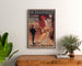 Vintage-reklameplakat La Barroise, indrammet over en trækommode mellem planter.