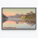 Vintage Schweiz-plakat – Vierwaldstättersee – Jakob Wyss, vist i en tynd ramme på en lys væg.
