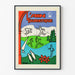 Vintage turistplakat – L’Ain touristique, vist i en tynd ramme på en lys væg.