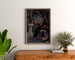 Vintage turistplakat – Vichy, PLM, indrammet over en kommode af træ mellem planter.