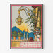 Vintage vinplakat – Au bon vin d’Alsace – Hansi, vist i en tynd ramme på en lys væg.