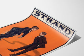 Vintageplakat A Brace of Partridges, Strand Theatre, vist på et buet ark, perspektivvisning.