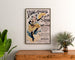 Vintageplakat Angers, midt-karneval, indrammet over en kommode i træ mellem planter.