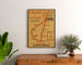 Vintageplakat Circuit du Gâtinais, vandring, indrammet over en kommode i træ mellem planter.