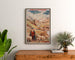 Vintage-plakat Gavarnie, chemin de fer d’Orléans, indrammet over en trækommode mellem planter.