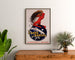 Vintage plakat Les Cafés du Brésil, indrammet over en trækonsol mellem planter.