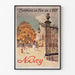 Vintage-plakat Nancy, chemins de fer de l’Est, indrammet i en tynd ramme på en lys væg.