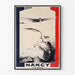 Vintage-plakat Nancy, flyveopvisning, indrammet i en tynd ramme på en lys væg.