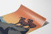 Vintage plakat National Parks Preserve Wild Life, vist på et buet ark set i perspektiv.