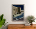 Vintage plakat Orange, théâtre antique PLM, indrammet over en kommode i træ, mellem planter.