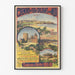 Vintage plakat Pyrénées et Gascogne, vintersæson, præsenteret i en tynd ramme på en lys væg.