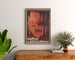 Vintage-plakat Pyrénées, grottes de Bétharram, indrammet over en trækommode mellem planter.