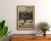 Vintage plakat Royan, Grand Casino municipal, indrammet over en trækommode mellem planter.