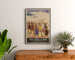 Vintage plakat Villard-de-Lans, SNCF, indrammet over en trækommode mellem planter.