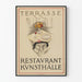 Vintage plakat af Terrasse Restaurant Kunsthalle i Basel