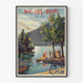 Vintage plakat Aix-les-Bains søen - Retro vægdekoration