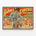 Vintage plakat af Al G. Barnes Circus Side Show til vægdekoration — indrammet kunstværk på væggen