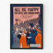 Vintage plakat til vægdekoration 'All Be Happy - The Boys Are Coming Home'