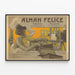 Vintage plakat Alman Felice - Kunstnerisk vægdekoration og fotografi i Torino og Milano — indrammet kunstværk på væggen