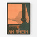 Art Deco plakat ved Rhinen til vægdekoration vintage