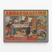 Vintage plakat Les Quatre Vendômes Blanchisserie Musicale — indrammet kunstværk på væggen