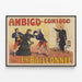 Vintage plakat Ambigu-komisk La Baillonnée — indrammet kunstværk på væggen