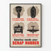 Vintage Amerikansk Plakat for Indsamling af Brugt Gummi