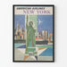 Vintage plakat af American Airlines New York Frihedsgudinden