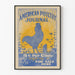 Vintage amerikansk Poultry Journal plakat med høne ved solopgang
