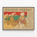 Vintage plakat af Amieux-Frères sardiner og konserves — indrammet kunstværk på væggen