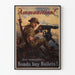 Vintage militærplakat 'Ammunition! Bonds buy Bullets!'
