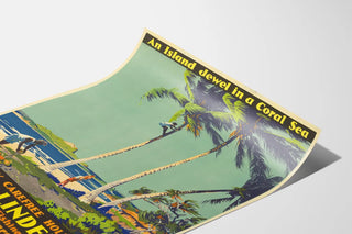 Vintage plakat af Lindeman-øen ved Great Barrier Reef