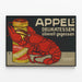 Vintage plakat med appelsin, mayonnaise og hummer — indrammet kunstværk på væggen