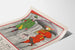 Vintage vægplakat 1895 kalender april med regnfuld modeillustration