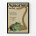 Vintage plakat af akvarium i zoologisk have med frø og slange