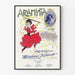 Vintage plakat af Araminta i rød kjole til vægdekoration