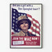 Vintage militær plakat med kvindelig Star-Spangled Heart