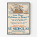 Vintage plakat af Sankt Nikolaus - Børne vægdekoration