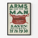Vintage plakat Arms and the Man til vægdekoration