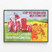 Vintage plakat med landbrugs- og militærinspiration fra Vietnam — indrammet kunstværk på væggen