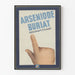 Vintage plakat Arseniodé Buriat rekonstituerende, håndtegnet design og retro typografi