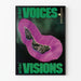 Kunstnerisk plakat Voices Visions med farverigt ø